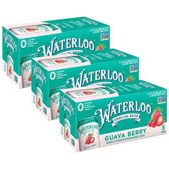 Waterloo Sparkling Water, Guava Berry, Cans, Case
